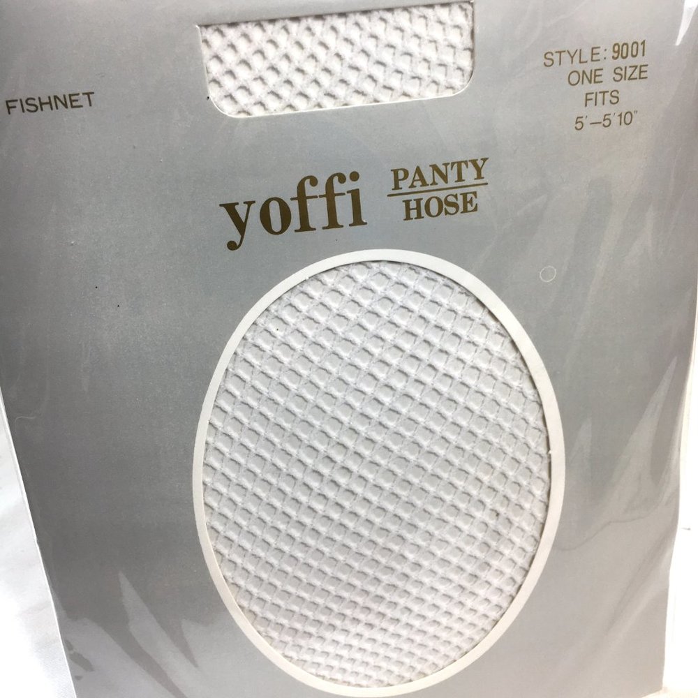 *White Fishnet Pantyhose Yoffi Vintage  NWT NOS